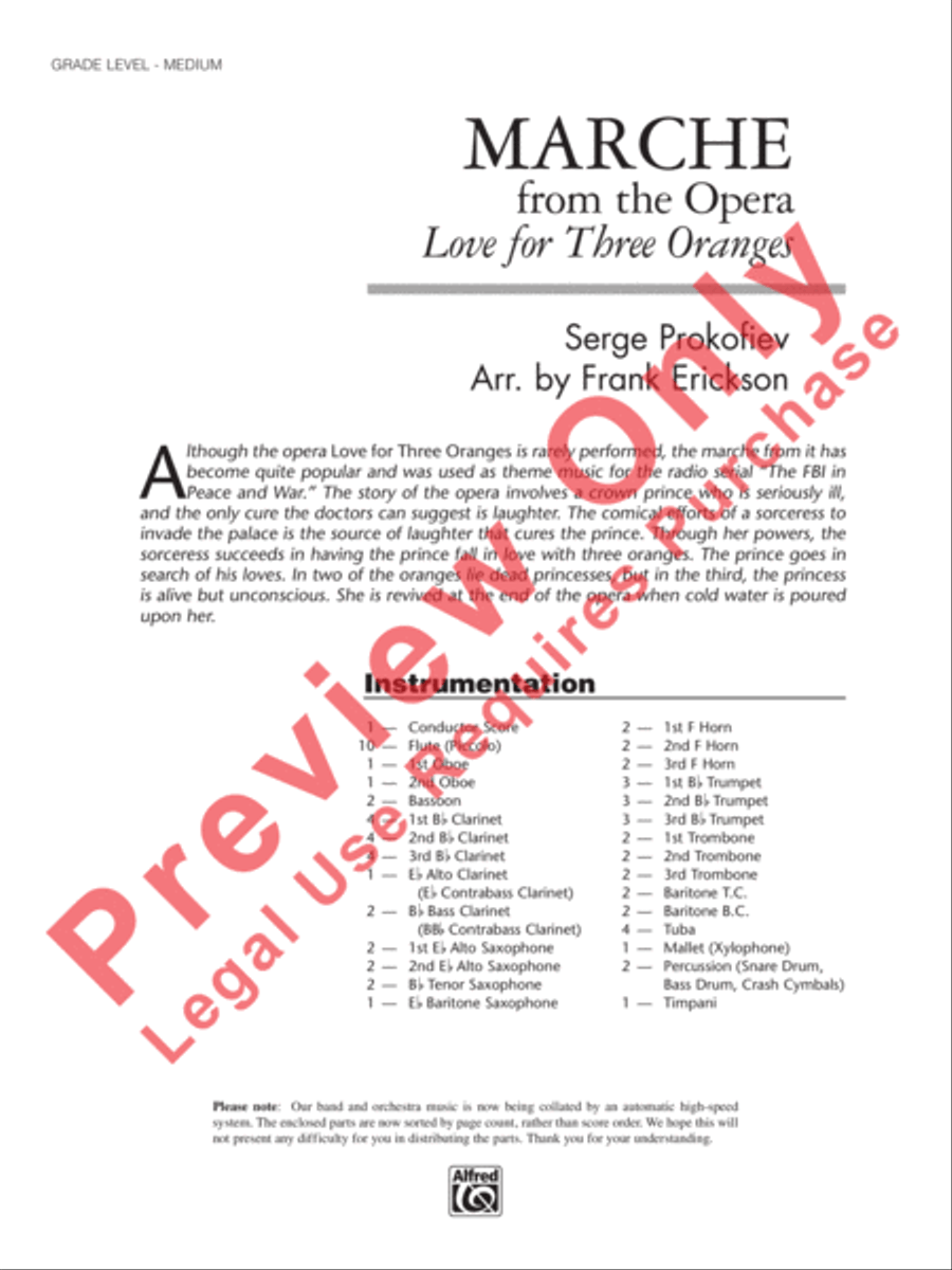 March from the Opera Love for 3 Oranges Concert Band scores gallery preview page 2