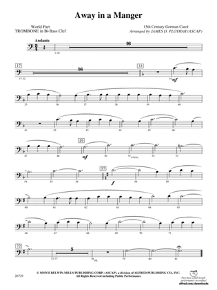 Away in a Manger: (wp) 1st B-flat Trombone B.C.