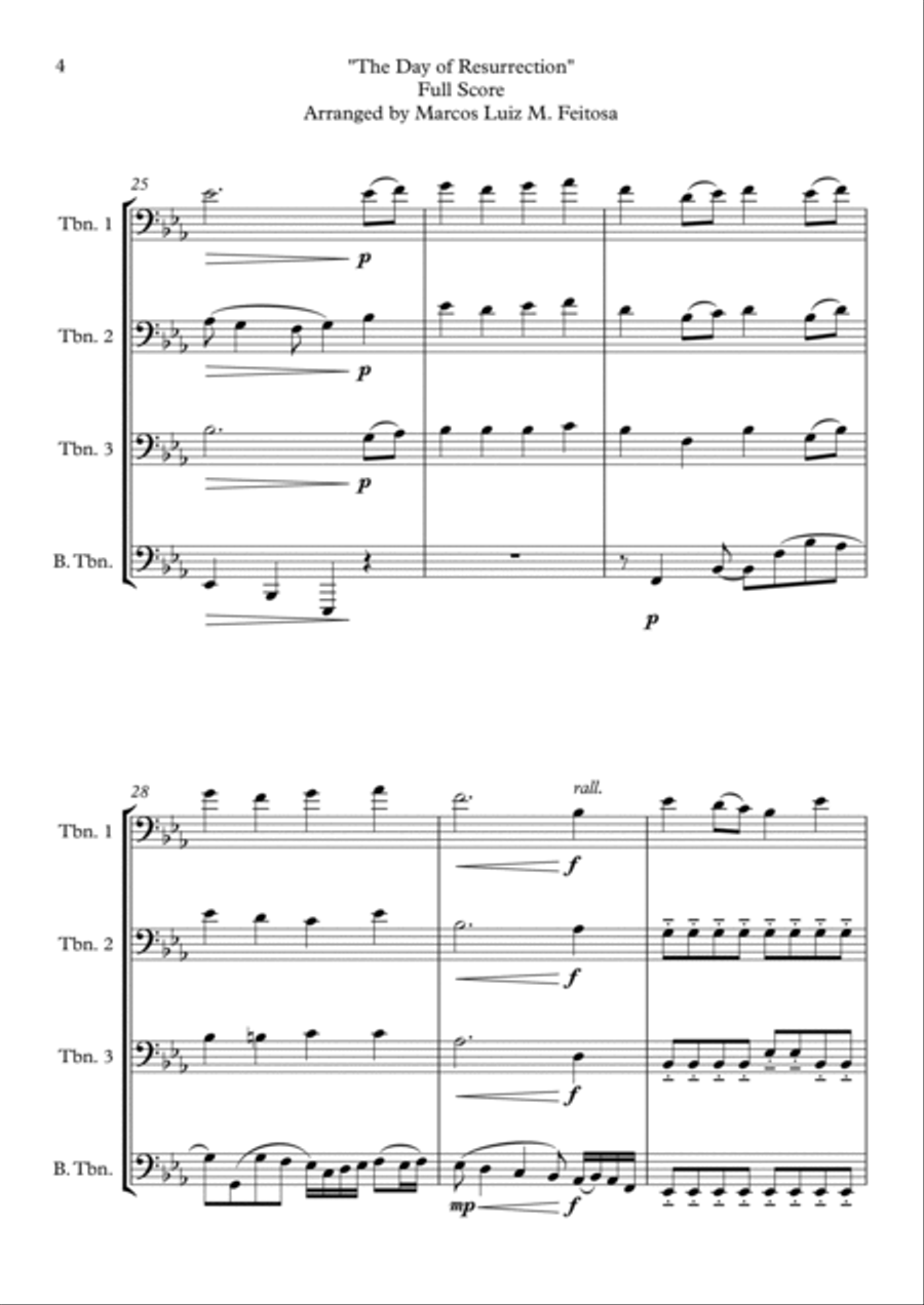 ELLACOMBE (The Day of Resurrection) - Trombone Quartet Brass Quartet scores gallery preview page 6