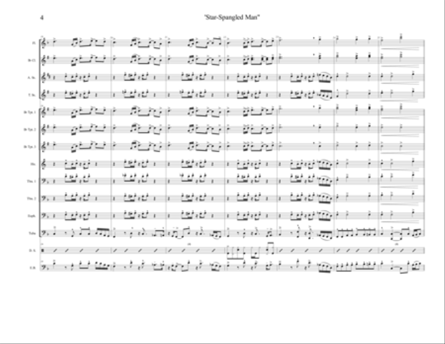 Star Spangled Man Marching Band scores gallery preview page 4