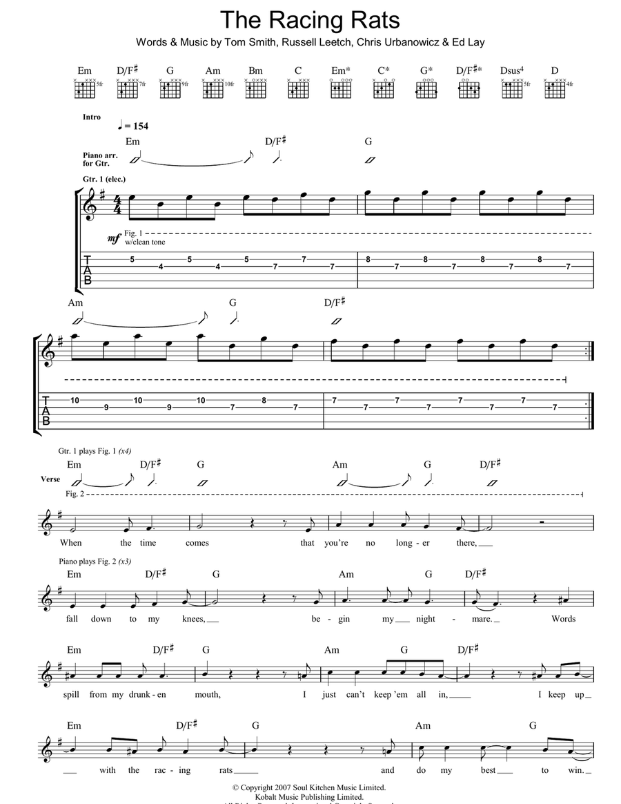 The Racing Rats Acoustic Guitar scores gallery preview page 1