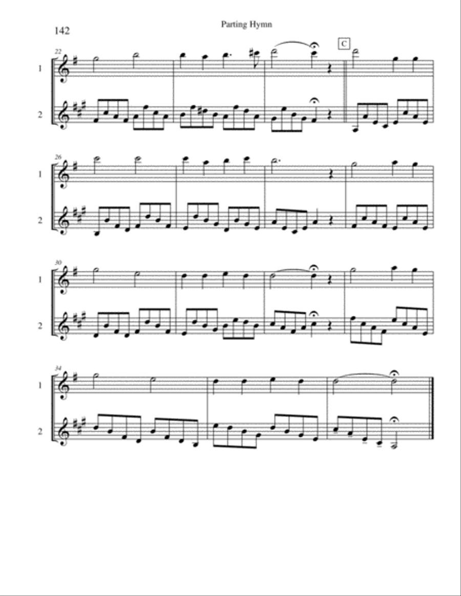 Ten Selected Hymns for the Performing Duet, Vol. 8 - flute and trumpet Flute scores gallery preview page 2