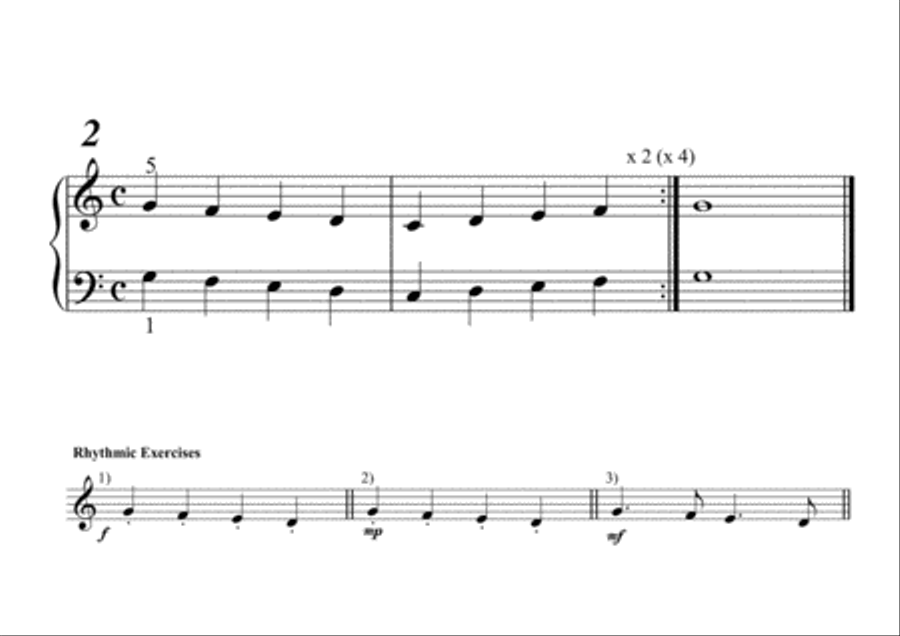 Preparatory Exercises for all piano beginners Piano Method scores gallery preview page 4