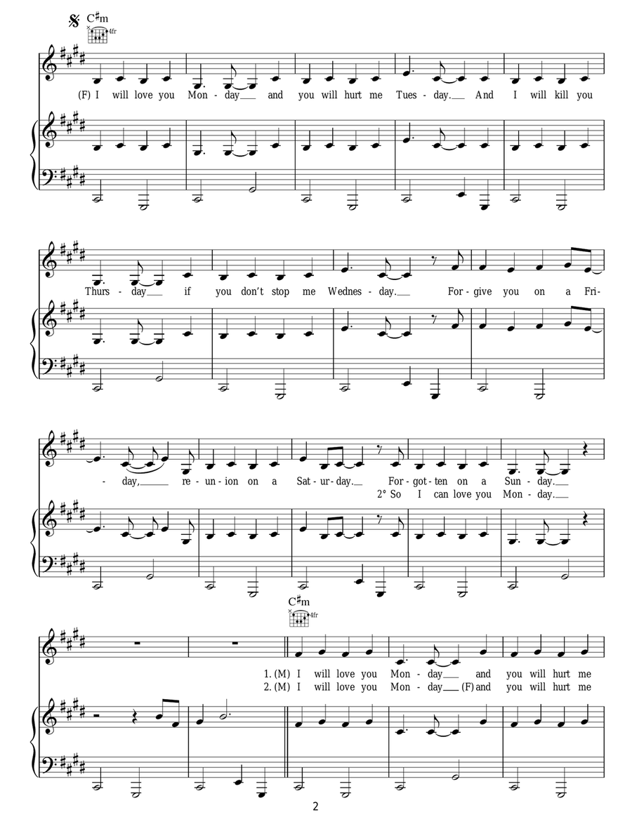 I Will Love You Monday (365) Acoustic Guitar scores gallery preview page 2