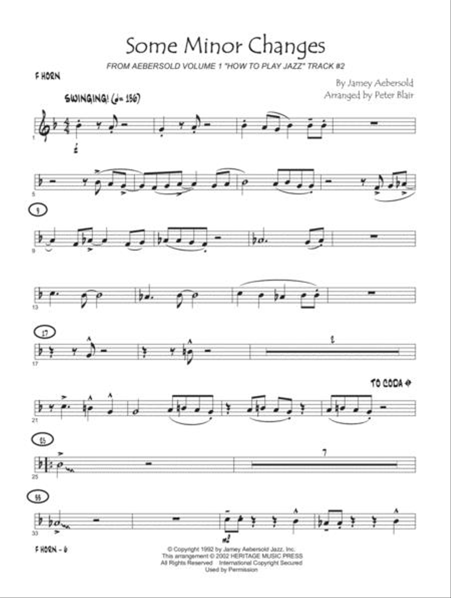 Aebersold Jazz Ensemble, Vol. 1 - F Horn Jazz Ensemble scores gallery preview page 6