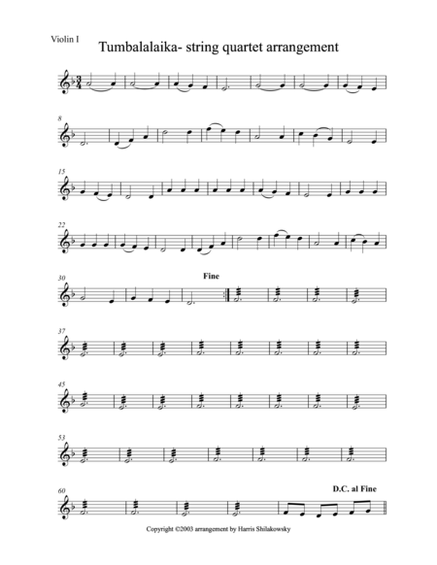Tumbalalaika - String Quartet Arrangement