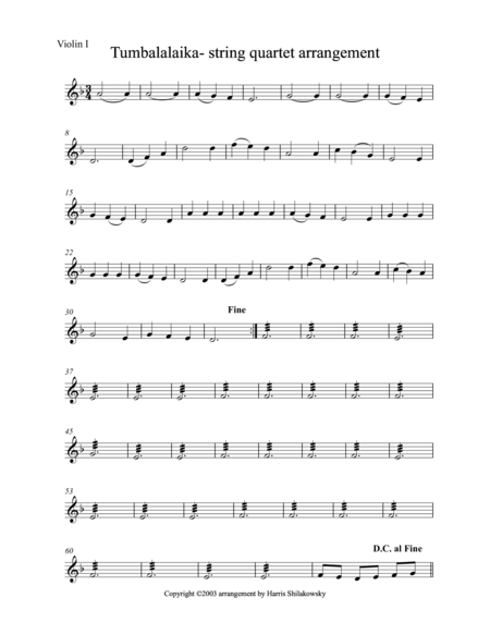 Tumbalalaika - String Quartet Arrangement