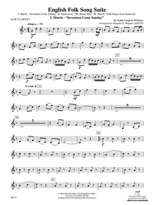 English Folk Song Suite: 1st B-flat Clarinet