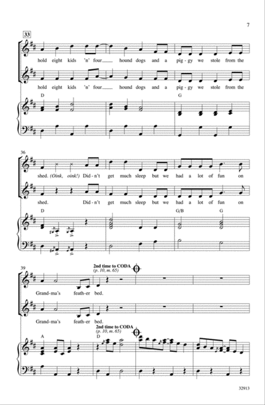 Grandma's Feather Bed Grandma's Feather Bed Choir scores gallery preview page 6