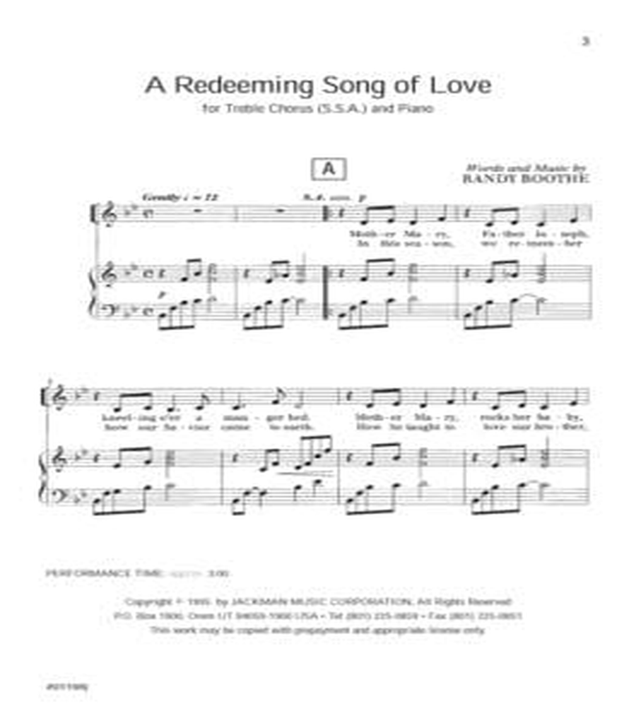 A Redeeming Song of Love - SSA SSA scores gallery preview page 2