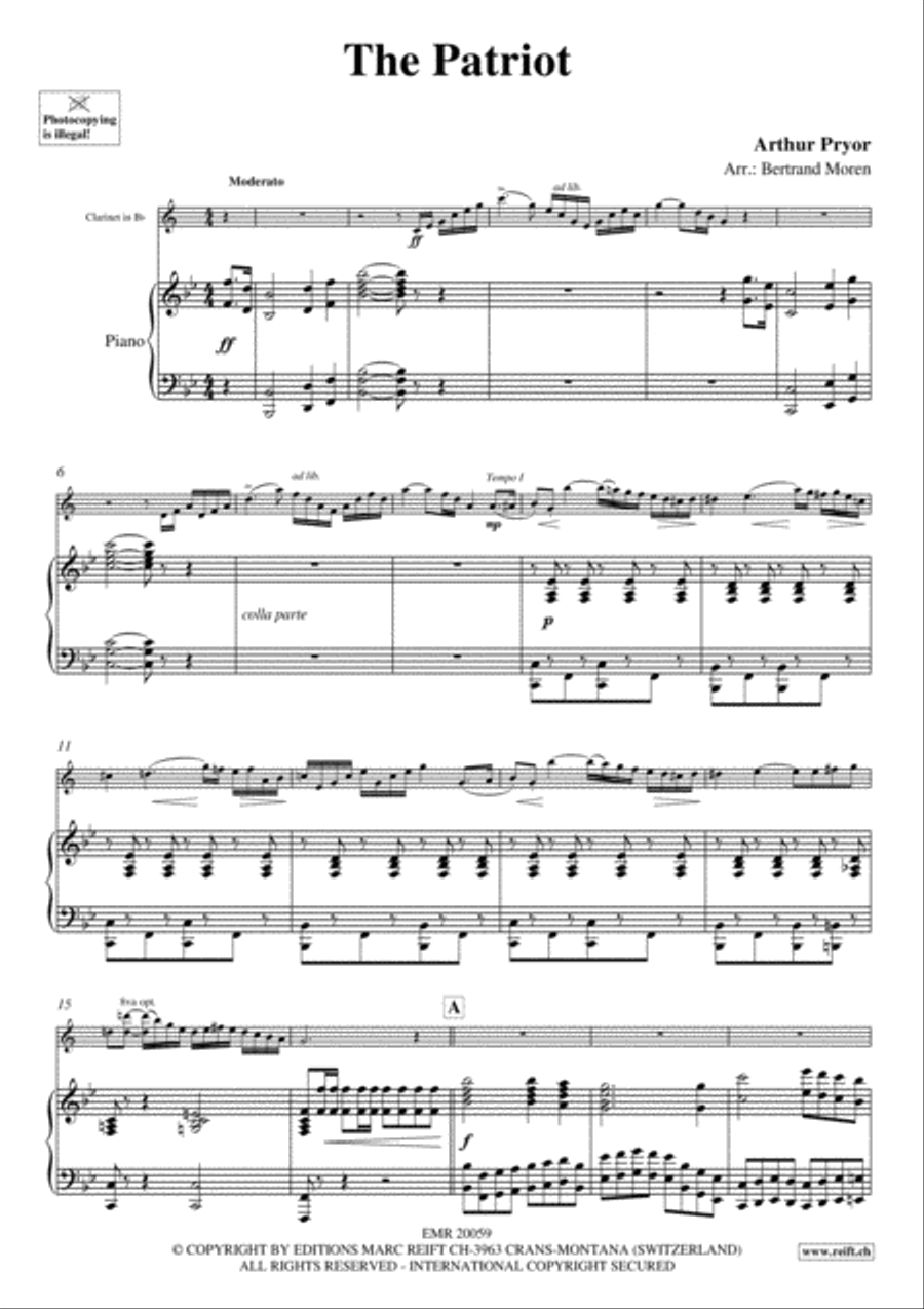 The Patriot Clarinet Solo scores gallery preview page 3