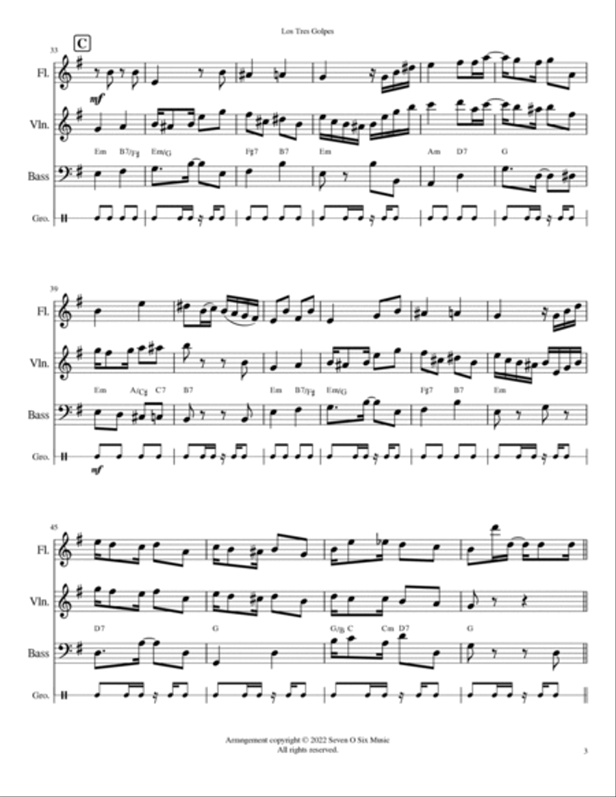 Los Tres Golpes Small Ensemble scores gallery preview page 3