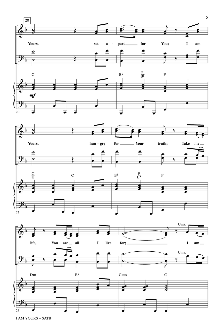I Am Yours (With Take My Life And Let It Be) 4-Part scores gallery preview page 4