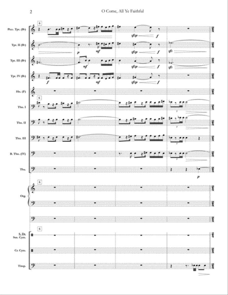 O Come, All Ye Faithful [London Brass] (full score & set of parts) Small Ensemble scores gallery preview page 2