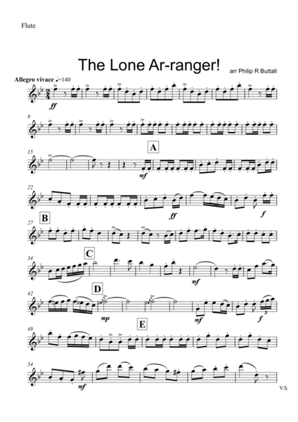 The Lone Ar-ranger! (Woodwind Quartet) - Set of Parts [x4] image number null