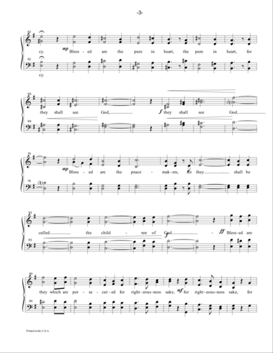 The Beatitudes Chorale 4-Part scores gallery preview page 3