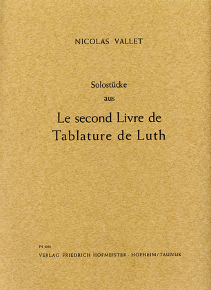 Book cover for Solostucke aus "Le second Livre de Tablature de Luth"