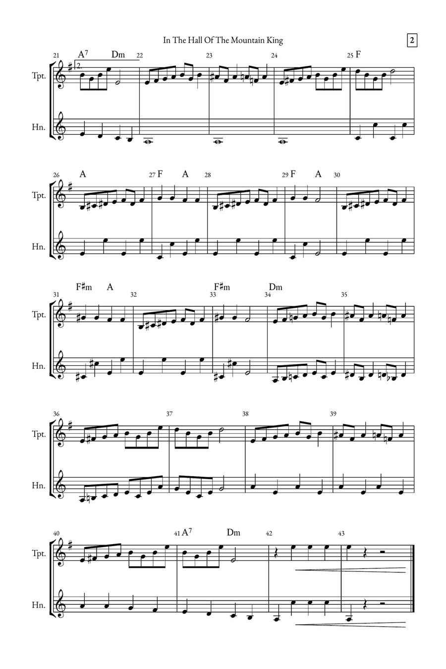 In The Hall of the Mountain King Brass Duet scores gallery preview page 2