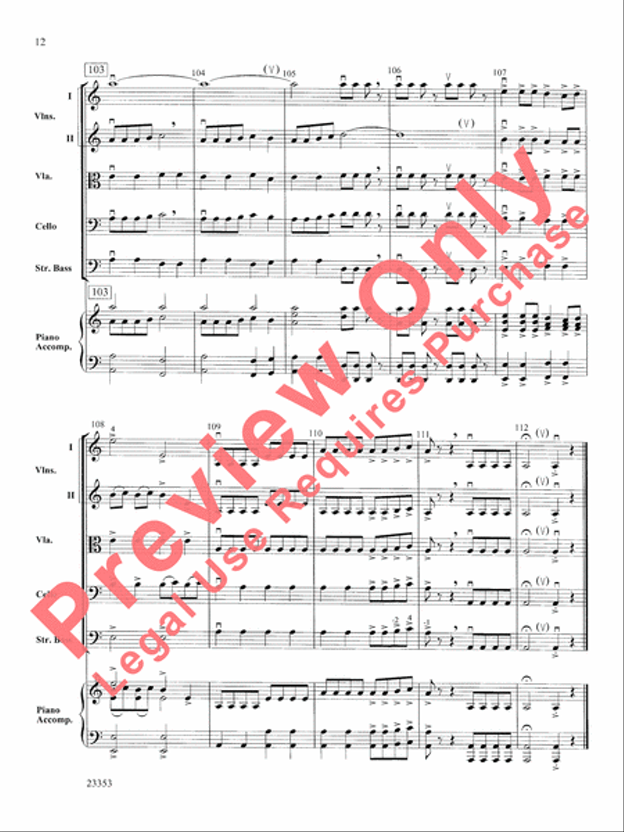 Conquistador! String Orchestra scores gallery preview page 13