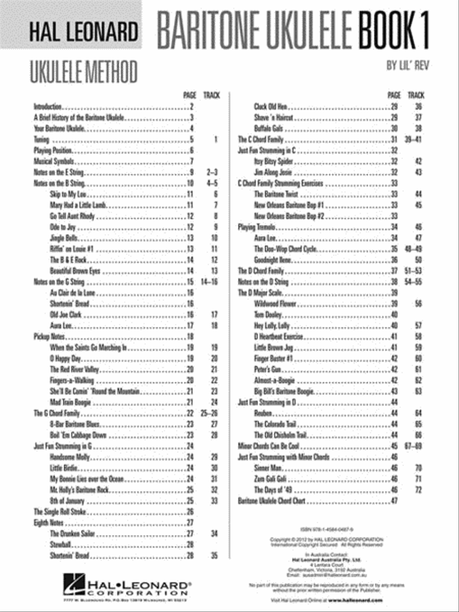 Hal Leonard Baritone Ukulele Method – Book 1 Baritone Ukulele scores gallery preview page 3