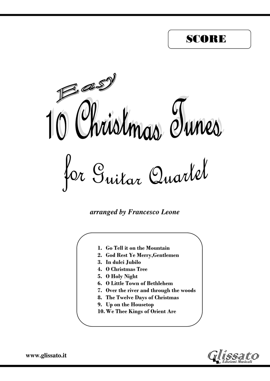 10 Easy Christmas Tunes - Guitar Quartet (score ) image number null