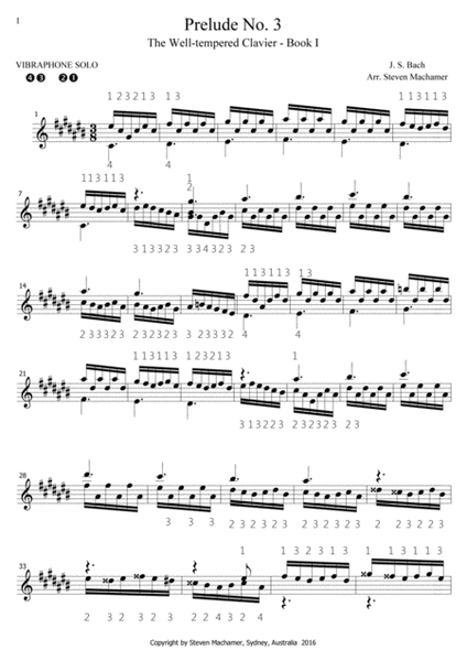 Prelude No. 3 in C-sharp Major, J S Bach image number null