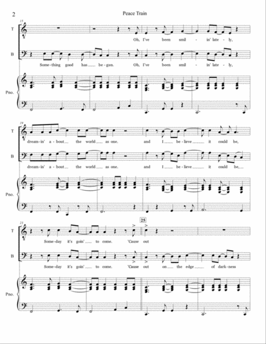 Peace Train TTBB scores gallery preview page 2