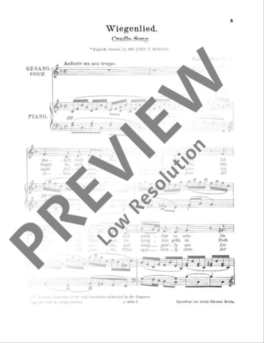 Haw-thorn white and roses wild / Cradle-Song Voice Solo scores gallery preview page 6