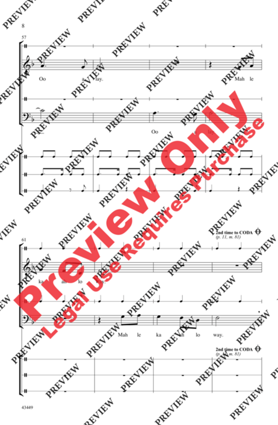Tongo Tongo Men's Choir scores gallery preview page 19