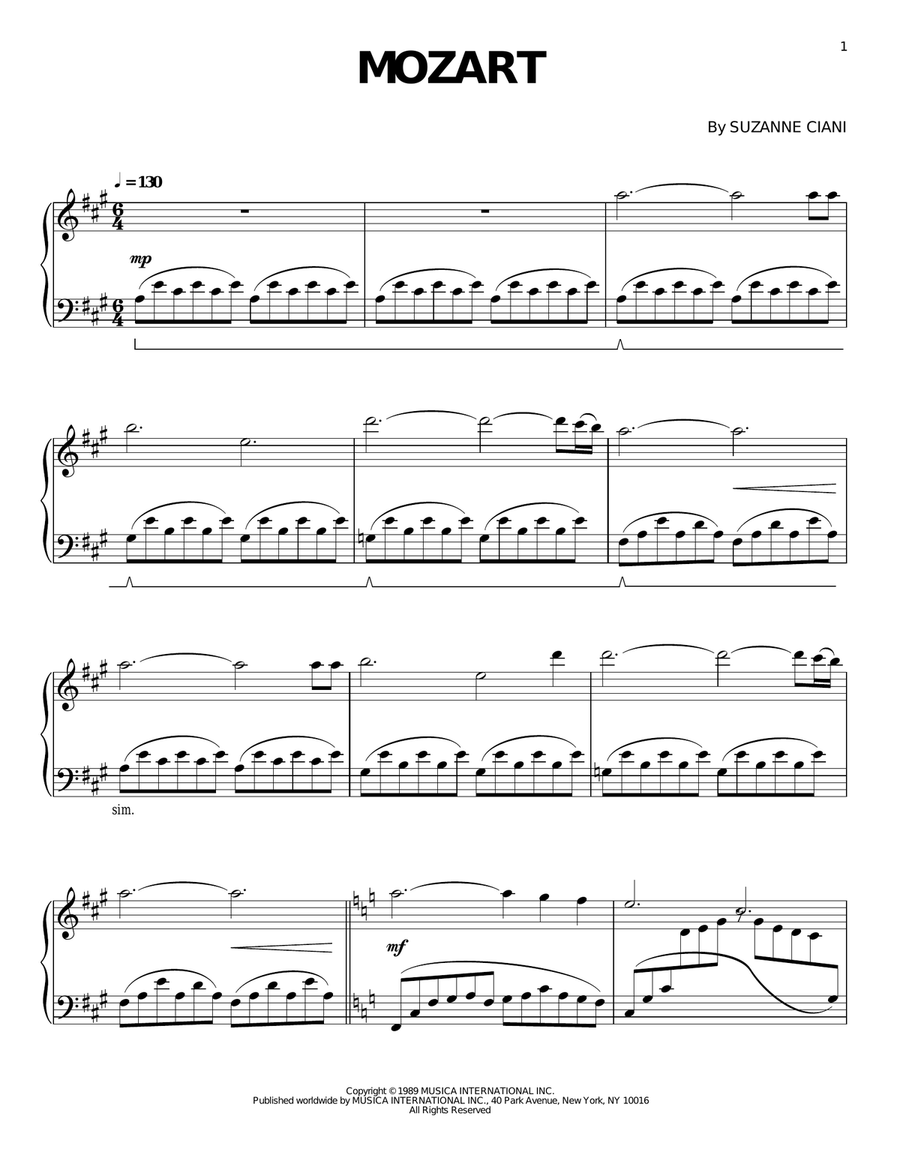 Mozart Piano Solo scores gallery preview page 1