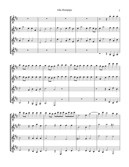 Alla Hornpipe from Water Music for easy guitar quartet image number null