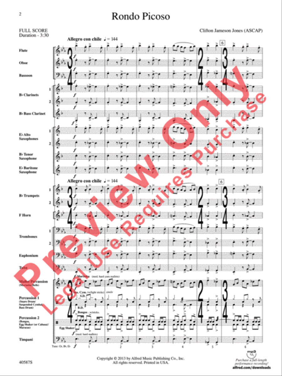 Rondo Picoso Concert Band scores gallery preview page 3
