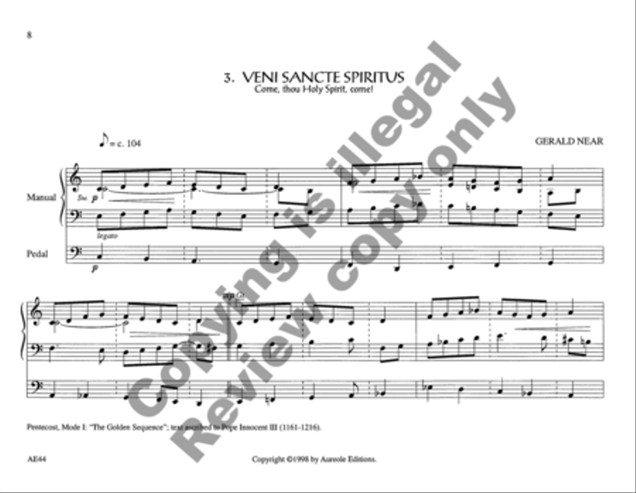 Chantworks, Set III Ascension, Pentecost, Trinity, Corpus Christi, Morning, Evening Organ scores gallery preview page 16