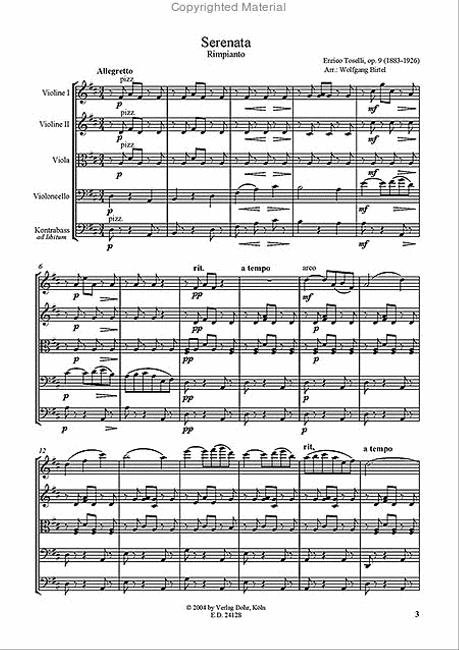 Serenata op. 9 -Rimpianto- (für Streichquartett) String Quartet scores gallery preview page 2