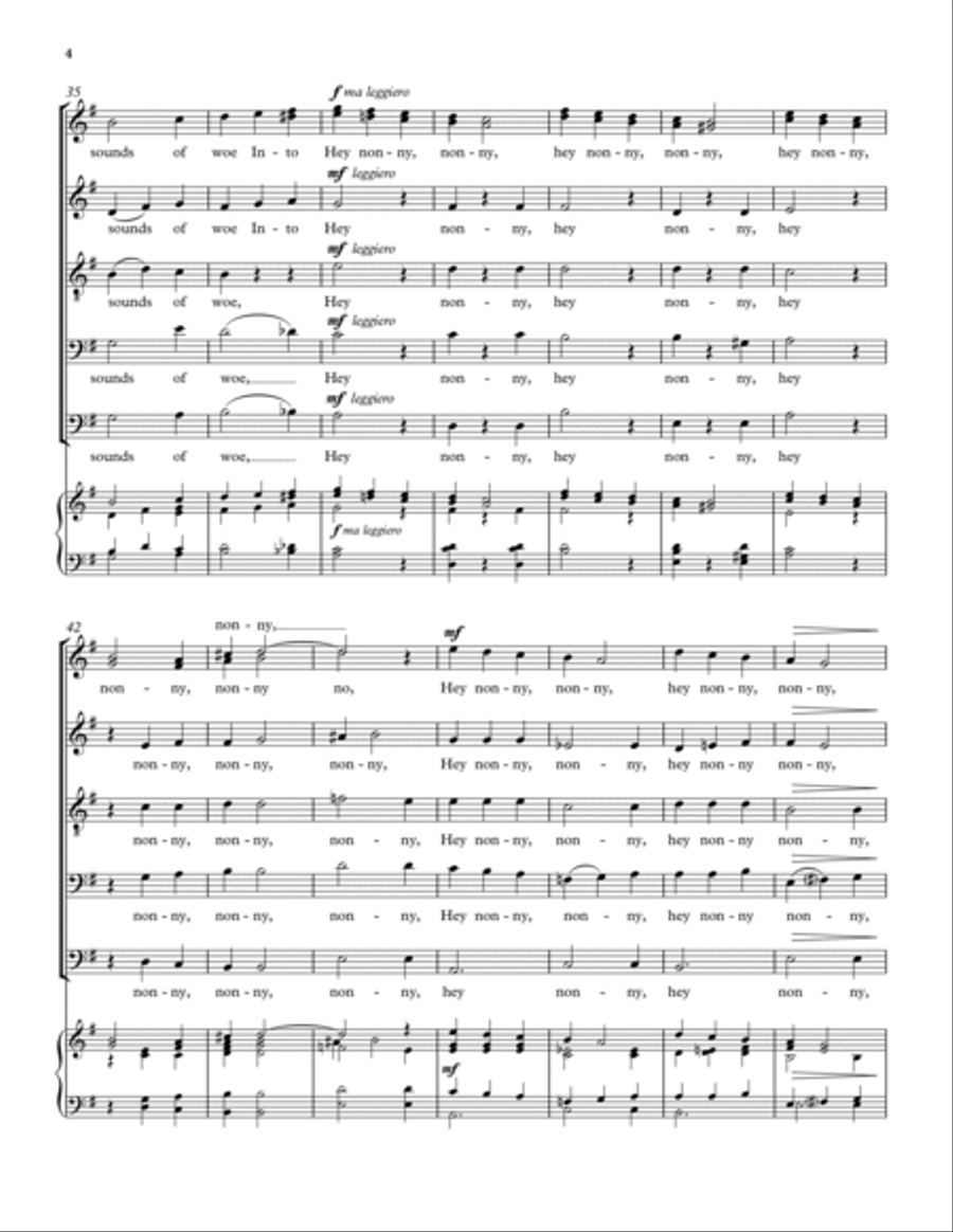 Sigh no more, ladies Sigh no more, ladies A Cappella scores gallery preview page 4
