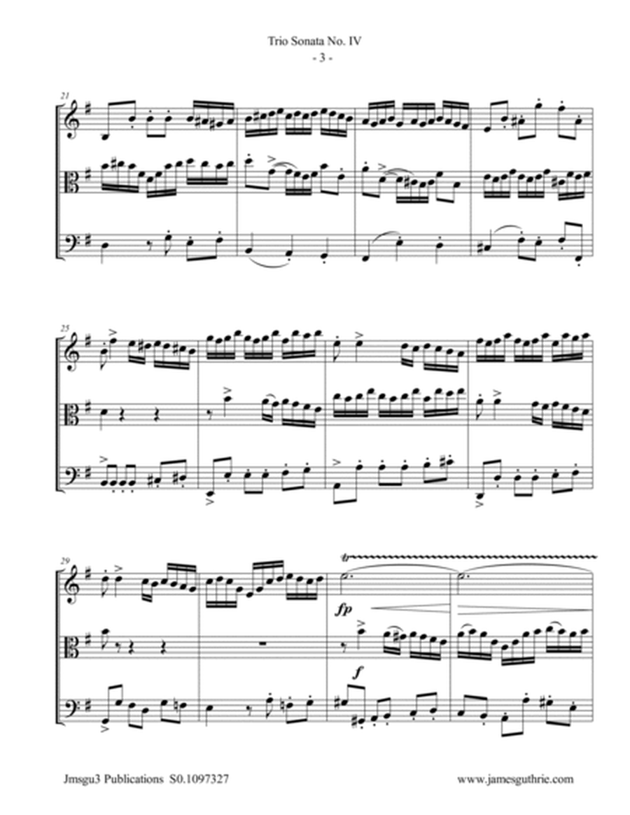 BACH: Trio Sonata No. 4 BWV 528 for String Trio image number null