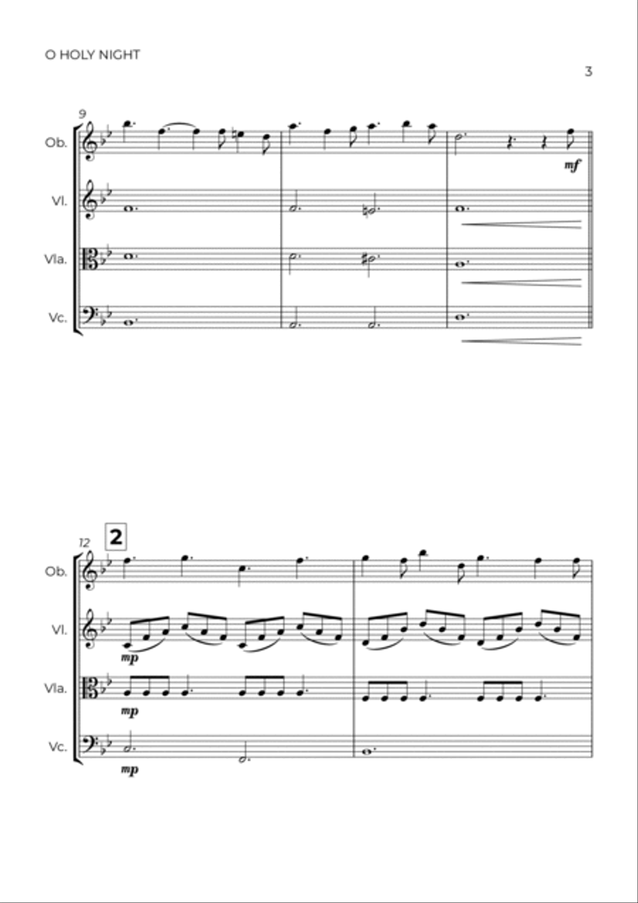 O Holy Night Small Ensemble scores gallery preview page 3