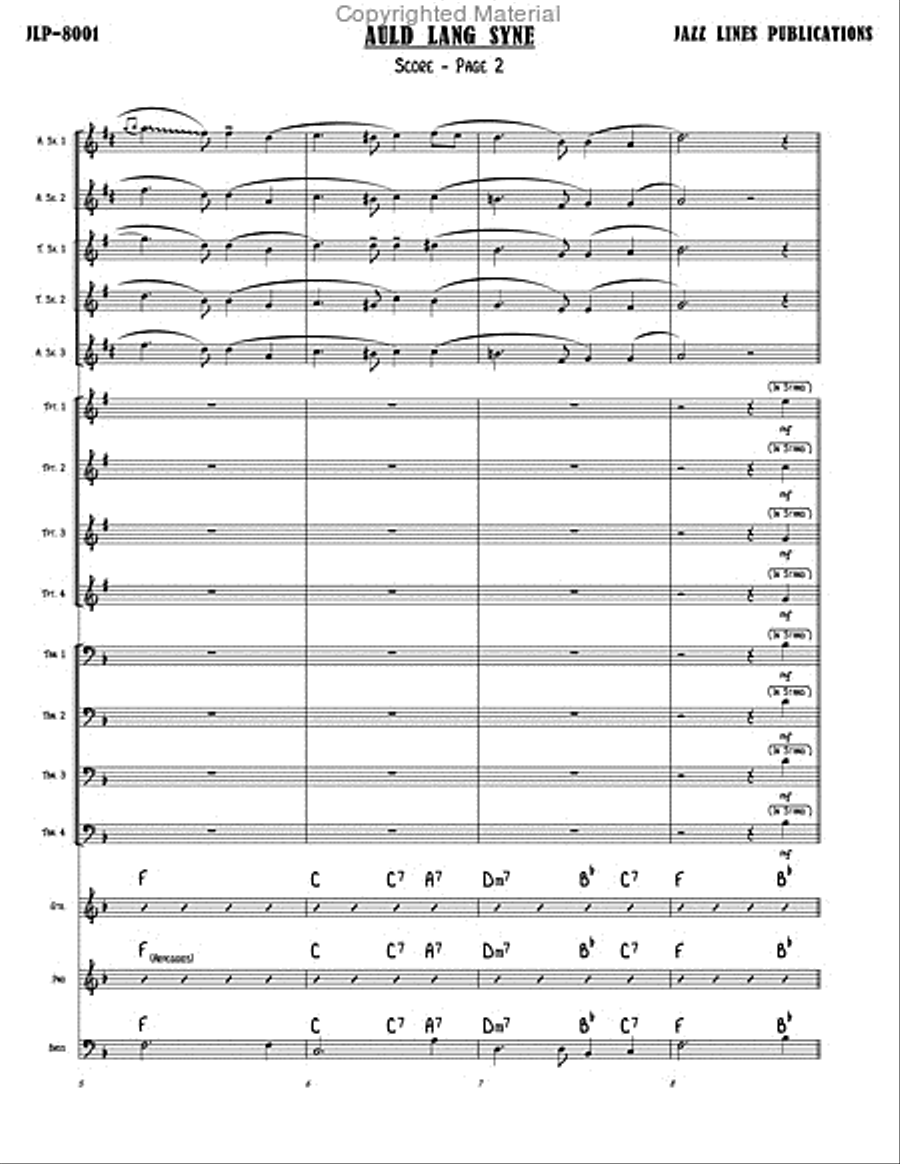 Auld Lang Syne Big Band scores gallery preview page 4