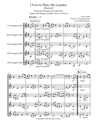 I Vow to Thee, My Country (Thaxted) (Bb) (Trumpet Quintet)