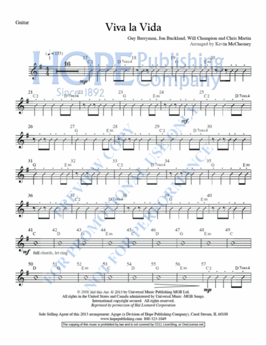 Viva la Vida Viva la Vida 5-Octaves scores gallery preview page 3