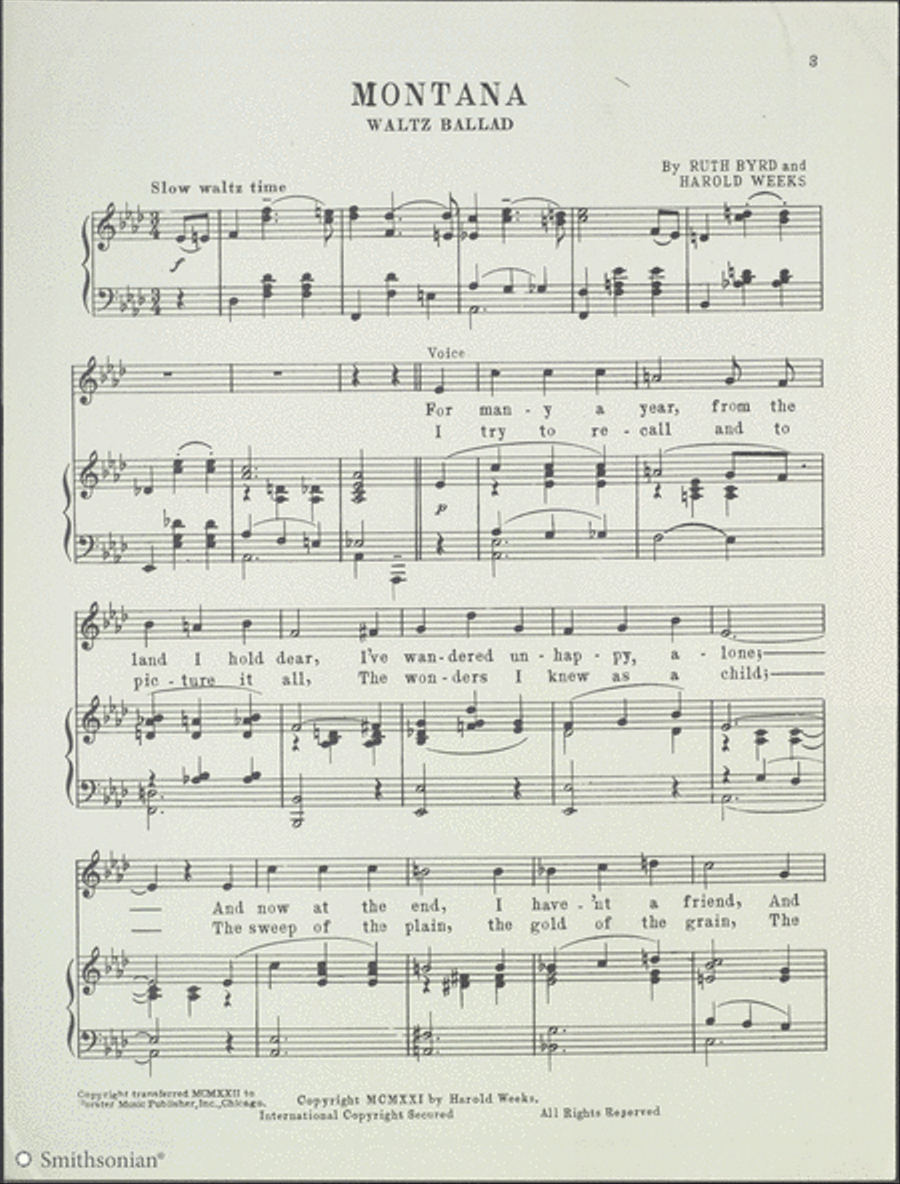 Montana Waltz Ballad Piano, Vocal scores gallery preview page 3