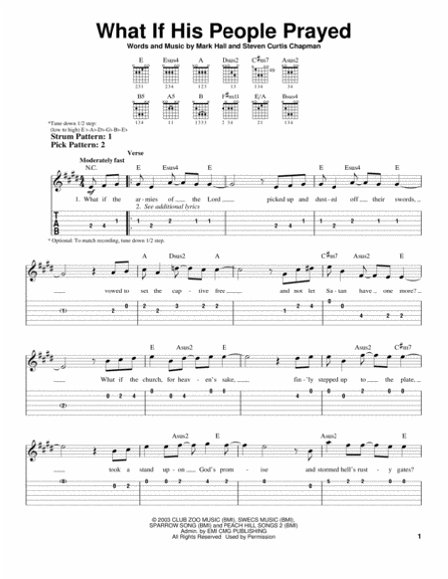 What If His People Prayed Acoustic Guitar scores gallery preview page 1