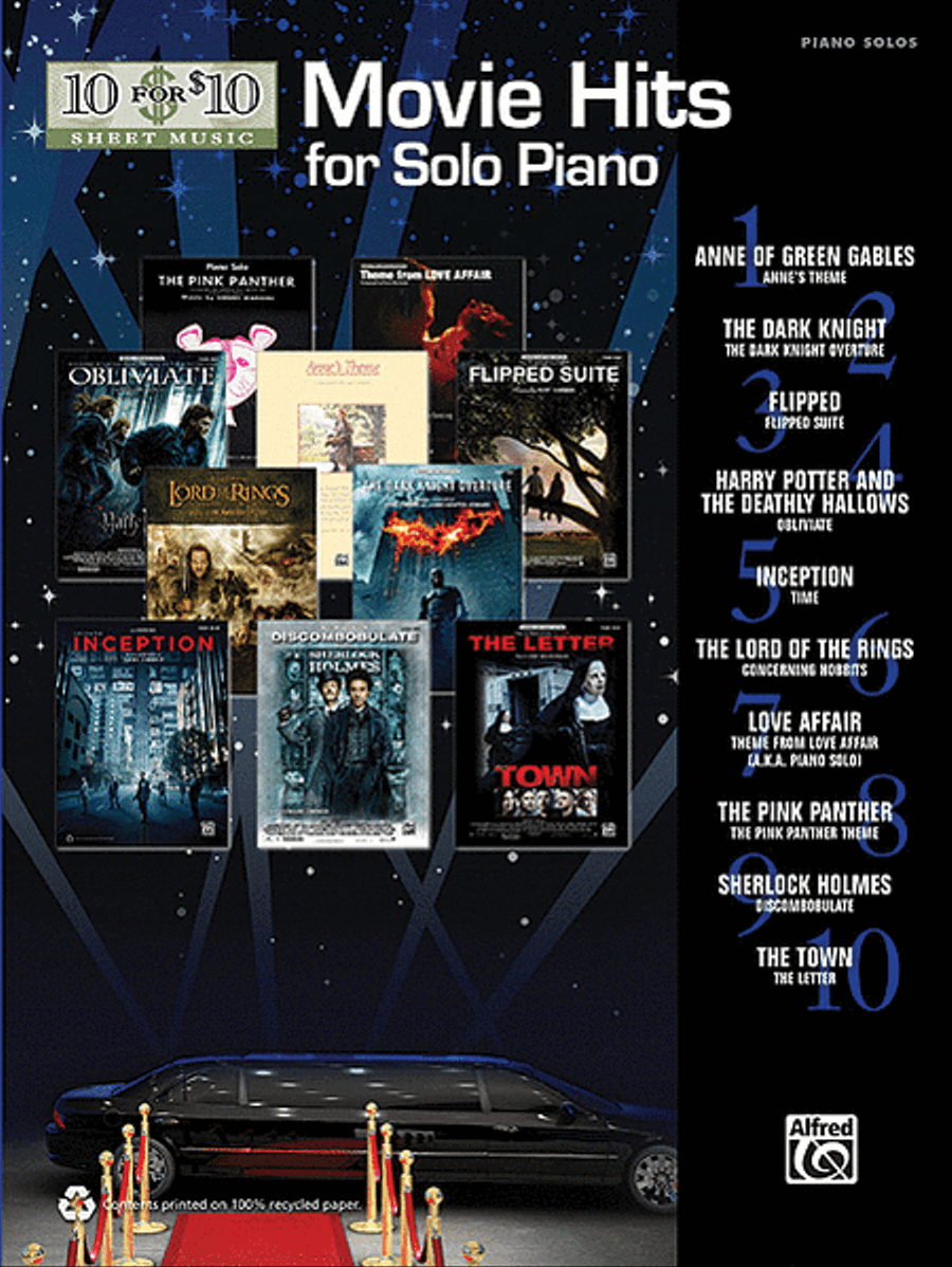 10 for 10 Sheet Music Movie Hits for Solo Piano Piano Solo scores gallery preview page 1