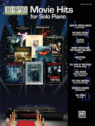 Book cover for 10 for 10 Sheet Music Movie Hits for Solo Piano