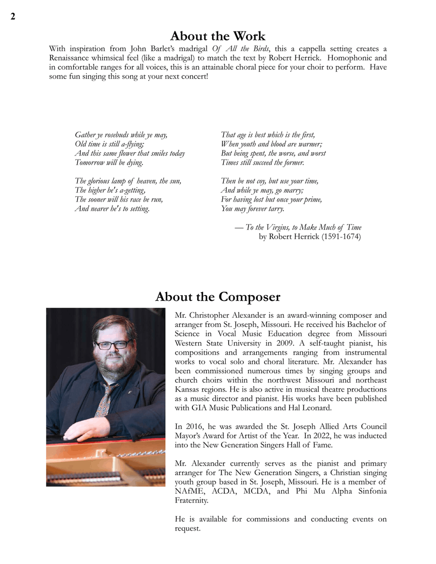 Gather Ye Rosebuds While Ye May 4-Part scores gallery preview page 2