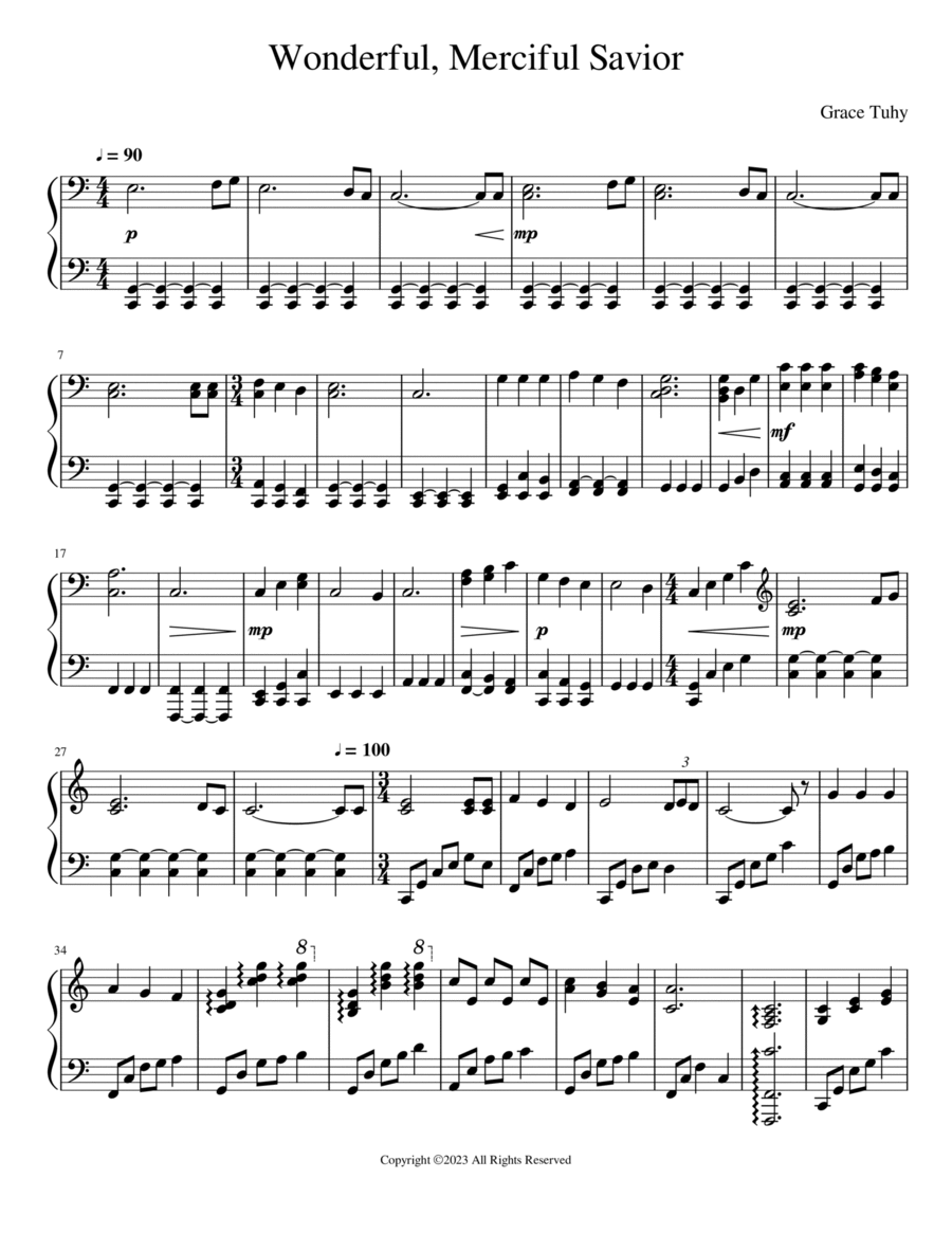 Wonderful, Merciful Savior Piano Method scores gallery preview page 1