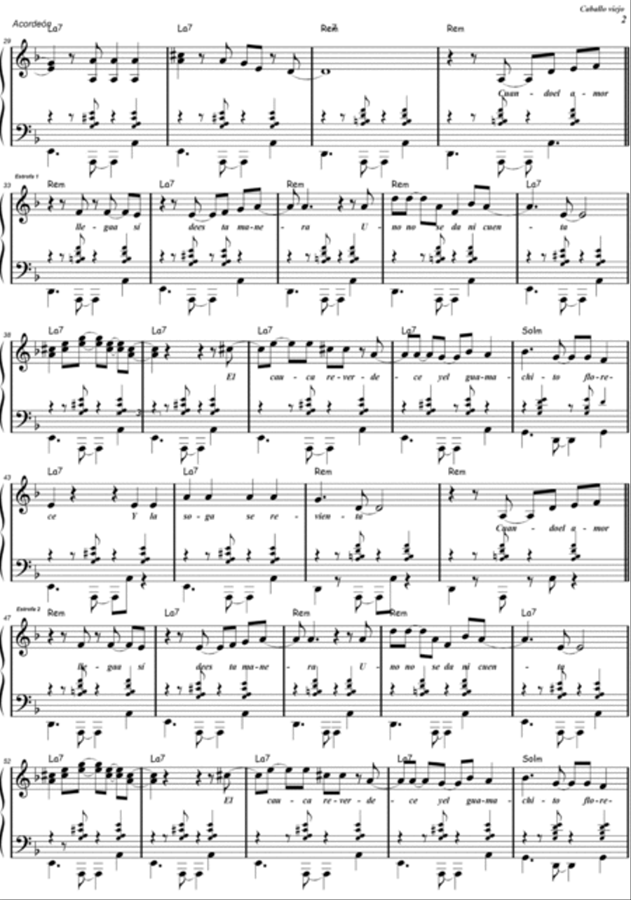 Caballo Viejo Accordion scores gallery preview page 2