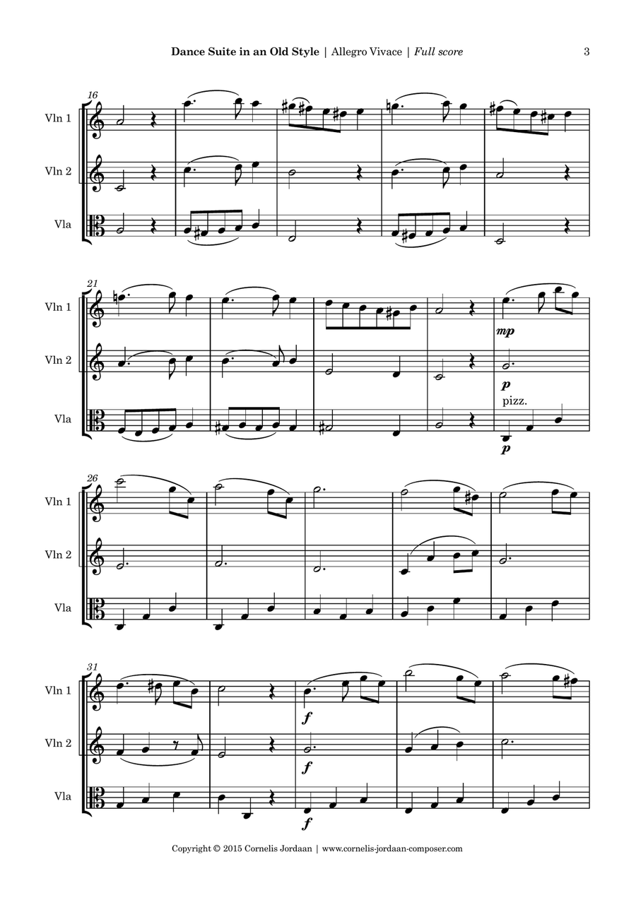 Dance Suite in an Old Style, for 2 violins & viola String Trio scores gallery preview page 3