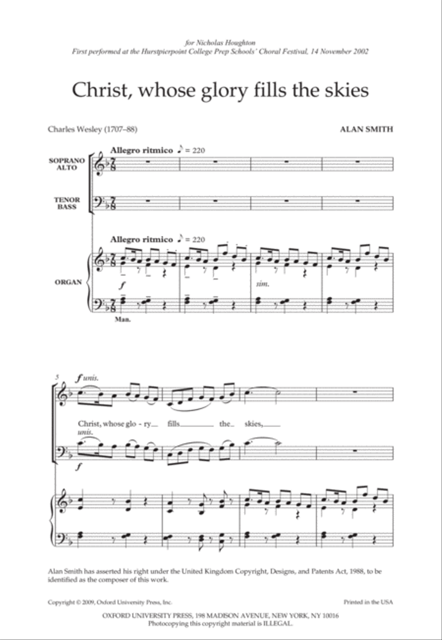 Christ, whose glory fills the skies Score scores gallery preview page 2