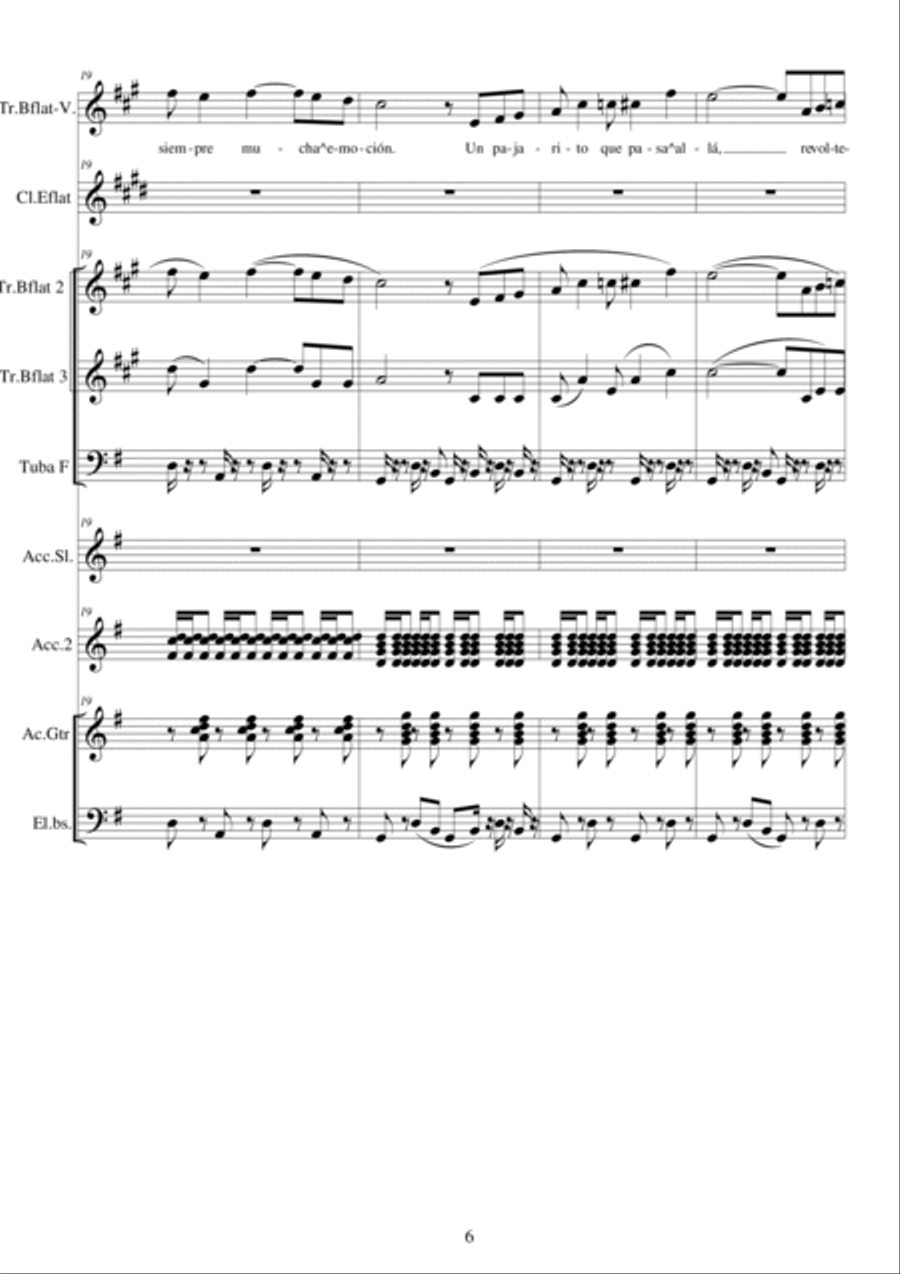 El morenito y el pajarito_Corrido_Full score and parts Flute scores gallery preview page 6